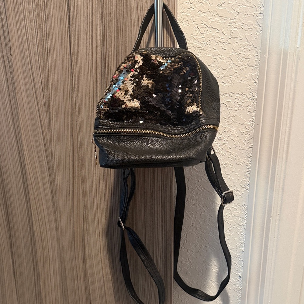 Sequin Black Backpack - image 1